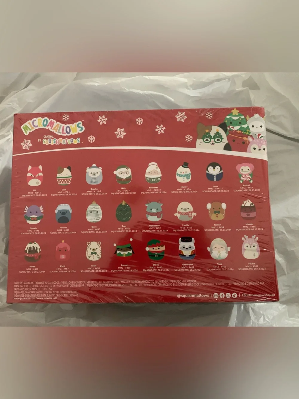 Squishmallows micromallows deluxe holiday plush calendar NIB